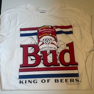 Old Navy Budweiser Graphic Tee - White and Red